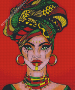 Beautiful Lady With African Headeddress Diamond Paintings