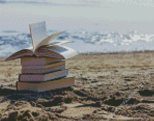 Books And Beach Diamond Paintings