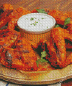 Chicken Wings With White Sauce Diamond Paintings