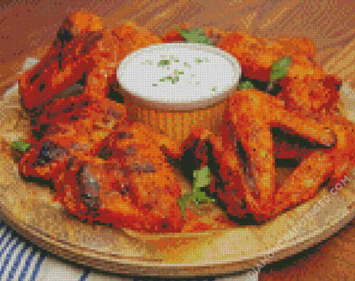 Chicken Wings With White Sauce Diamond Paintings