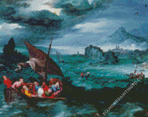 Christ In The Storm On Sea Of Galilee Diamond Paintings