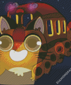 Cute Cat Bus Diamond Paintings