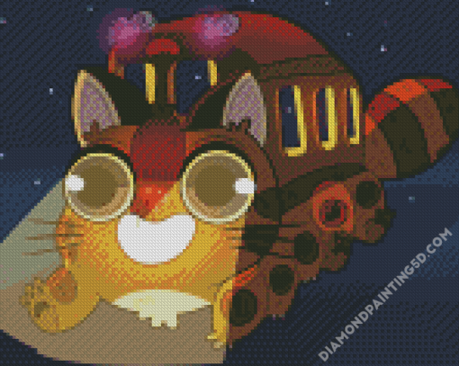 Cute Cat Bus Diamond Paintings