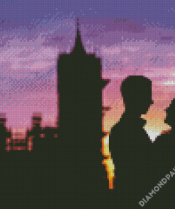 London Couple Silhouette Diamond Paintings