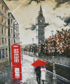 London Couple Walking Art Diamond Paintings