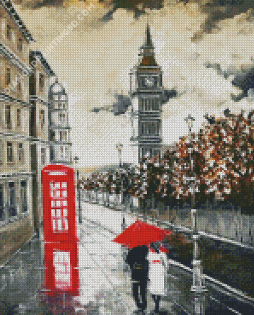 London Couple Walking Art Diamond Paintings