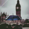 Old London Couple With Umbrella Diamond Paintings