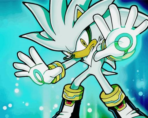 Silver The Hedgehog Cartoon Diamond Paintings