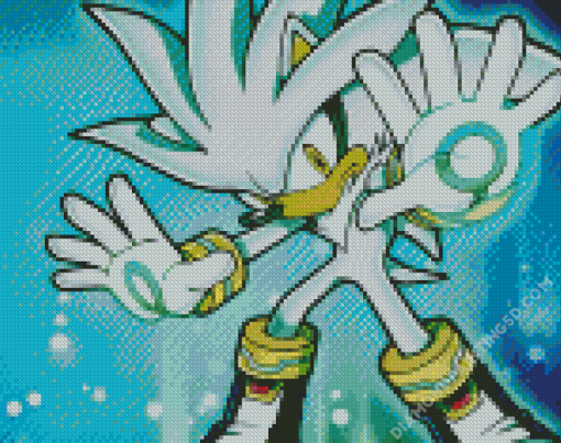 Silver The Hedgehog Cartoon Diamond Paintings