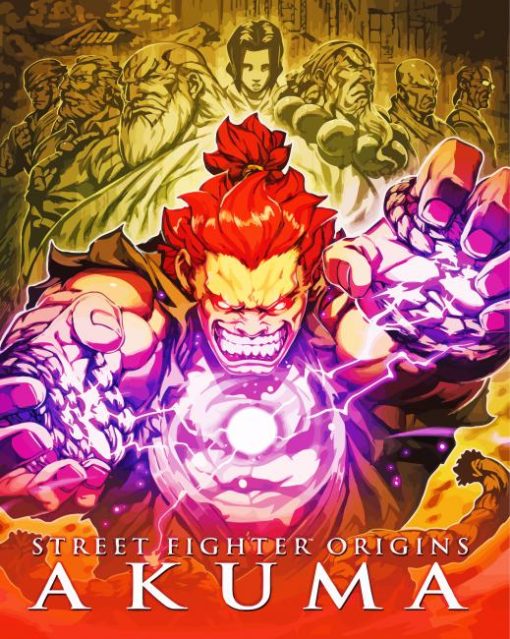 Street Fighter Origins Akuma Poster Diamond Paintings