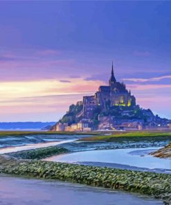 Sunset At Mont Saint Michel Diamond Paintings