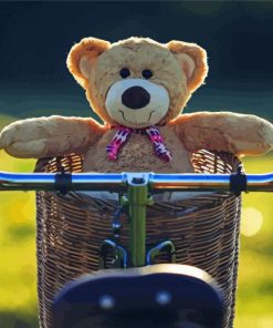 Teddy Bear On Bike Diamond Paintings