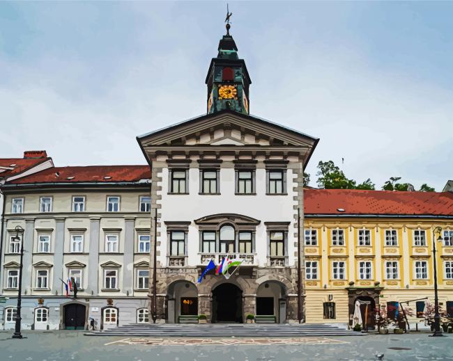 Town Hall Ljubljana Diamond Paintings