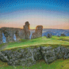 Valle Crucis Abbey Llangollen Sunset Diamond Paintings