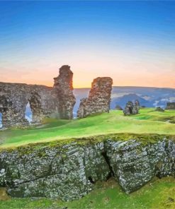 Valle Crucis Abbey Llangollen Sunset Diamond Paintings