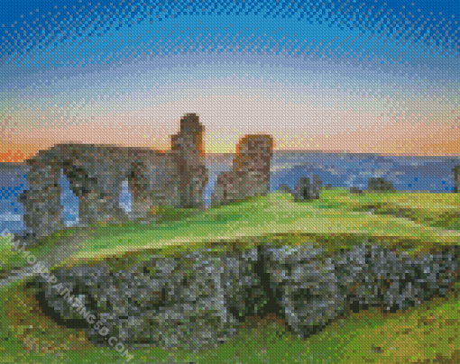 Valle Crucis Abbey Llangollen Sunset Diamond Paintings