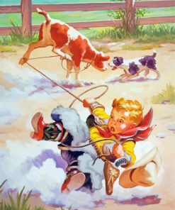 Vintage Cowboy Baby Diamond Paintings