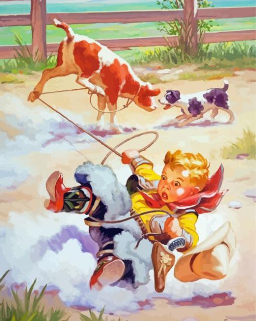 Vintage Cowboy Baby Diamond Paintings