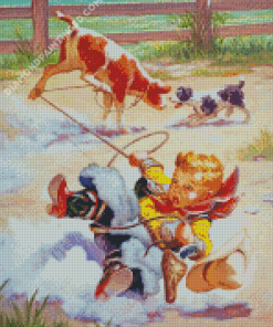 Vintage Cowboy Baby Diamond Paintings