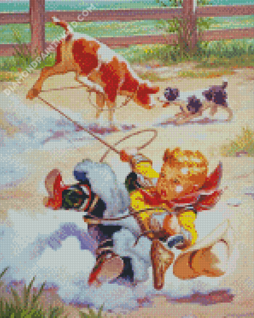 Vintage Cowboy Baby Diamond Paintings