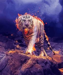 White Lightning Tiger Diamond Paintings