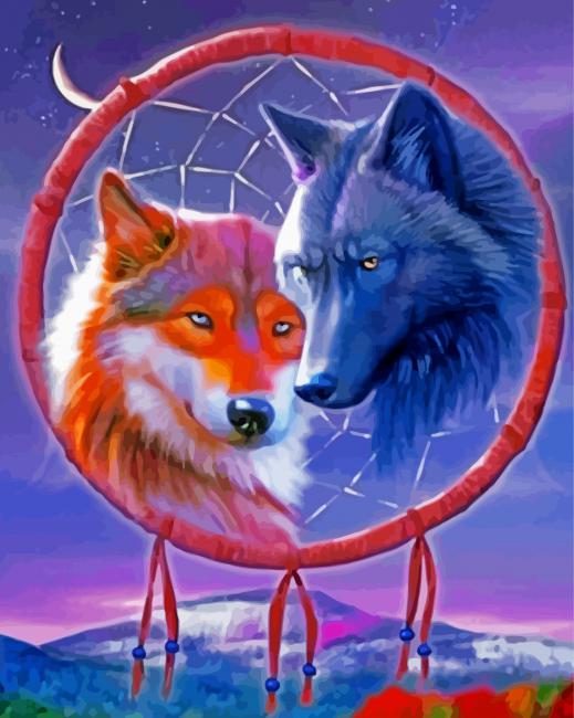 Wolf Dream Catcher Diamond Paintings