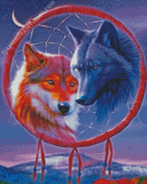 Wolf Dream Catcher Diamond Paintings