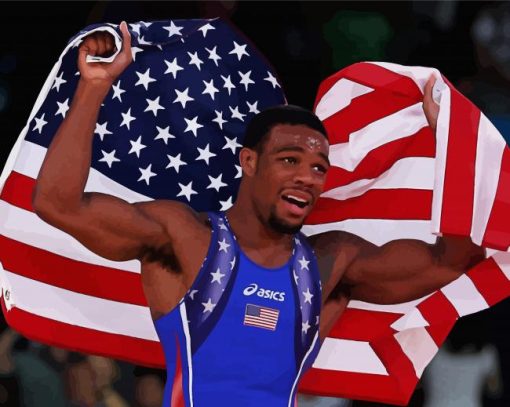 Wrestler Jordan Burroughs Diamond Paintings