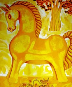 Yellow Horse Art Diamond Paintings