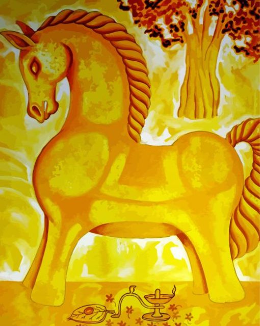 Yellow Horse Art Diamond Paintings