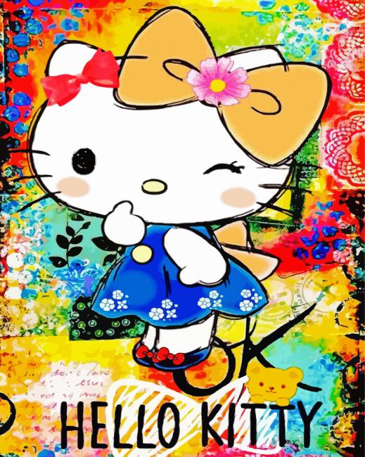 Abstract Hello Kitty Diamond Paintings