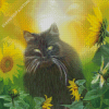 Aesthetic Cat And Sunflower Diamond Paintings