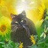 Aesthetic Cat And Sunflower Diamond Paintings