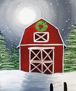 Aesthetic Christmas Barn Diamond Paintings