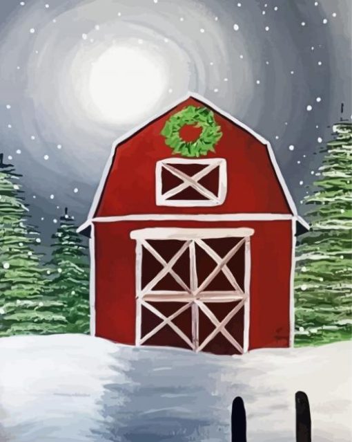 Aesthetic Christmas Barn Diamond Paintings