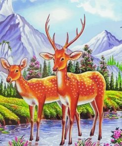 Aesthetic Deer Couple Diamond Paintings