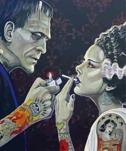 Aesthetic Frankenstein And The Bride Diamond Paintings