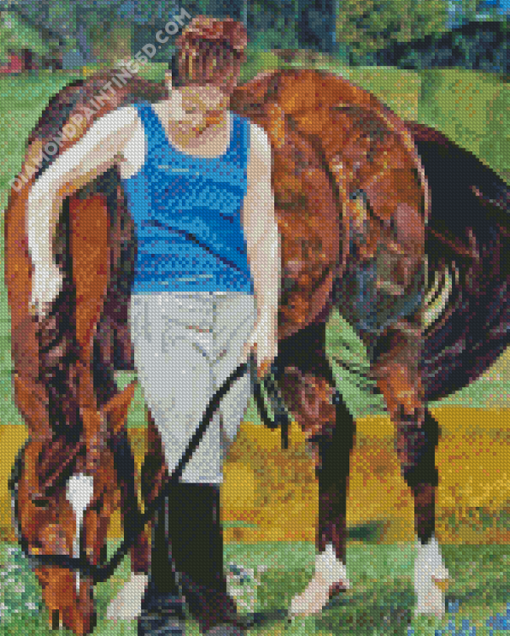 Aesthetic Girl And Brown Horse Diamond Paintings