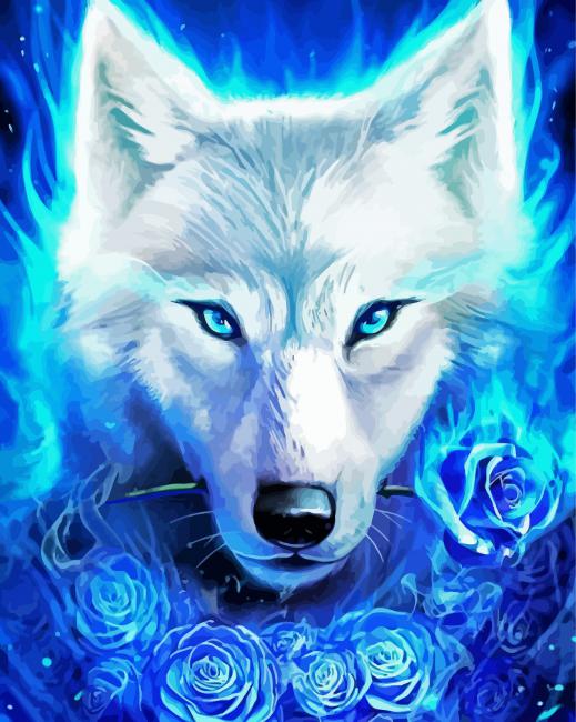 Aesthetic White Wolf Diamond Paintings