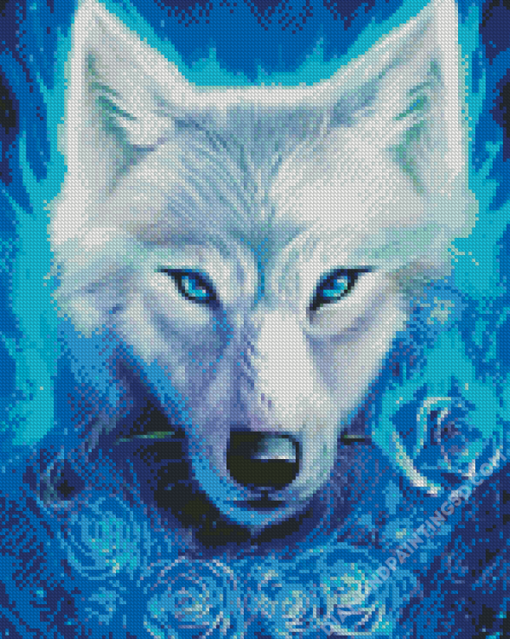 Aesthetic White Wolf Diamond Paintings