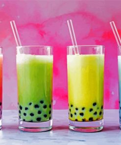 Aesthetic Bubble Tea Cups Diamond Paintings