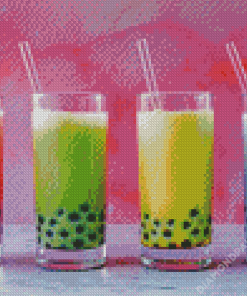 Aesthetic Bubble Tea Cups Diamond Paintings