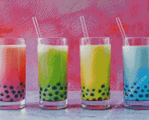 Aesthetic Bubble Tea Cups Diamond Paintings