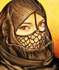 Arabe Lady With Black Veil Diamond Paintings