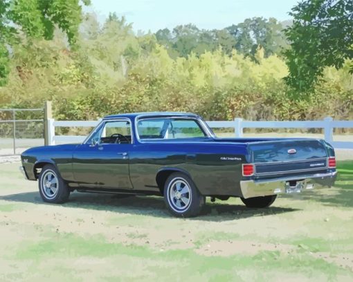 Black Chevrolet El Camino Diamond Paintings