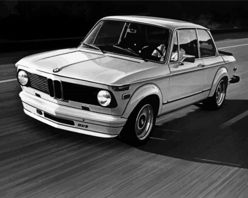 Black And White BMW E10 Diamond Paintings