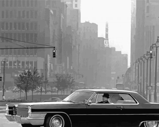 Black And White Classic Cadillacs Diamond Paintings