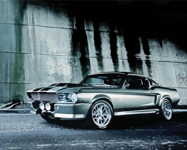 Black Classic Mustang Ford Diamond Paintings