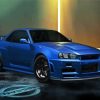 Blue Nissan Skyline GTR R34 Diamond Paintings