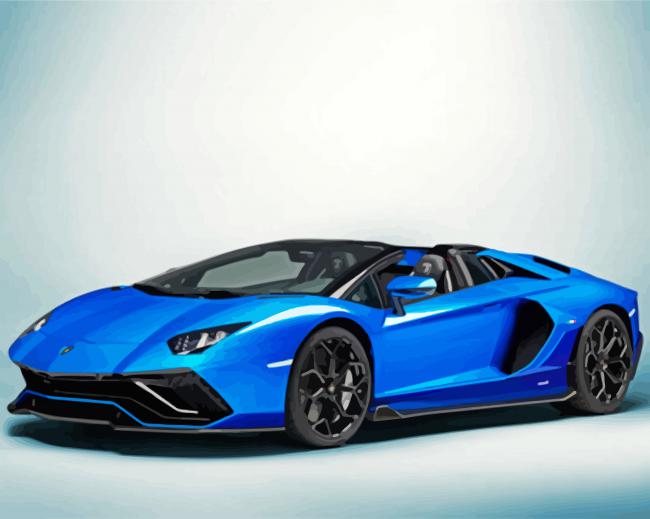 Blue Lamborgini Diamond Paintings